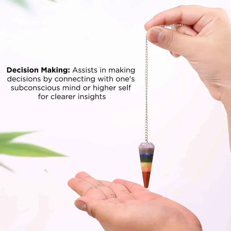 7 Chakra Pendulum Dowser Stone | Crystal Healing by Brahmatells by Brahmatells