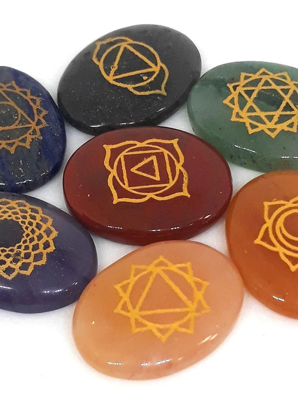 7 Chakra Stones Set for Reiki Healing - Chakra Balancing Tumbles Set by Brahmatells