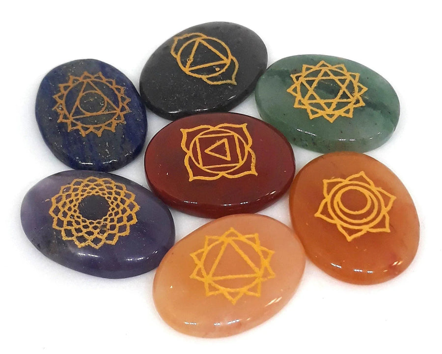 7 Chakra Stones Set for Reiki Healing - Chakra Balancing Tumbles Set by Brahmatells