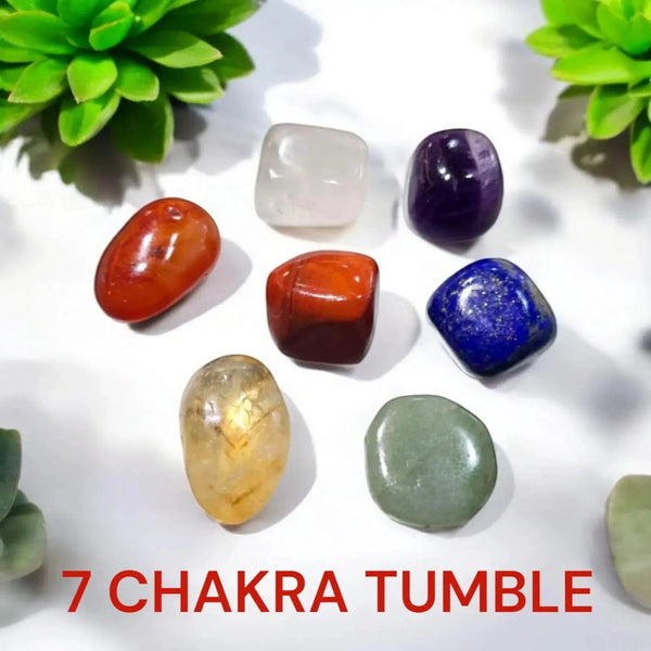 7 Chakra Stones Set for Reiki Healing - Chakra Balancing Tumbles Set by Brahmatells