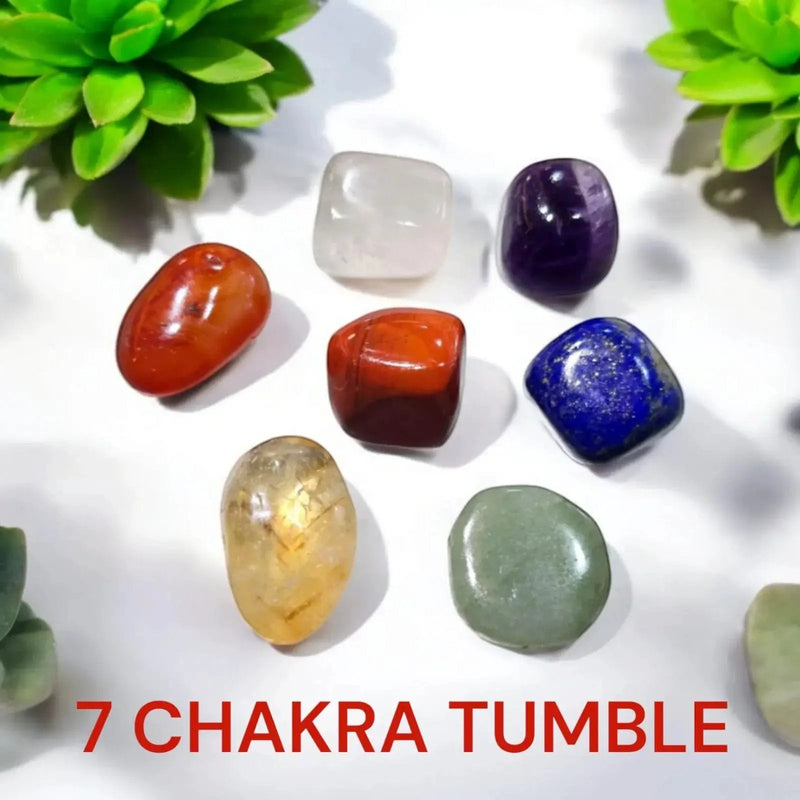 7 Chakra Stones Set for Reiki Healing - Chakra Balancing Tumbles Set by Brahmatells