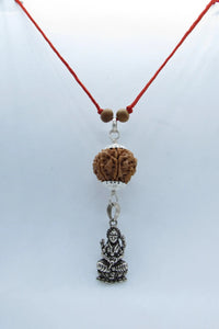 7 Mukhi Rudraksha & Laxmi Pendant in Silver | Brahmatells by Brahmatells