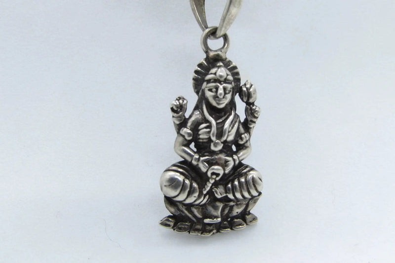 7 Mukhi Rudraksha & Laxmi Pendant in Silver | Brahmatells by Brahmatells