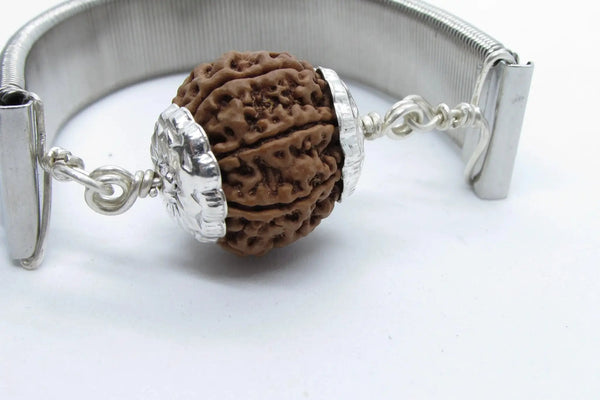 7 Mukhi Rudraksha Bracelet with Silver Pendant - Divine Blessings | Brahmatells by Brahmatells