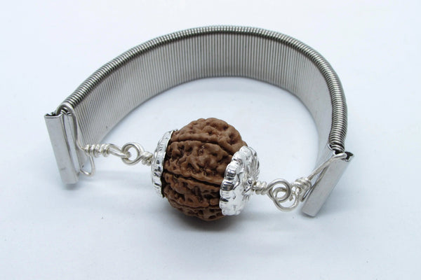 7 Mukhi Rudraksha Bracelet with Silver Pendant - Divine Blessings | Brahmatells by Brahmatells