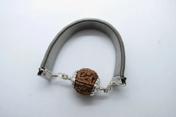 7 Mukhi Rudraksha Bracelet with Silver Pendant - Divine Blessings | Brahmatells by Brahmatells