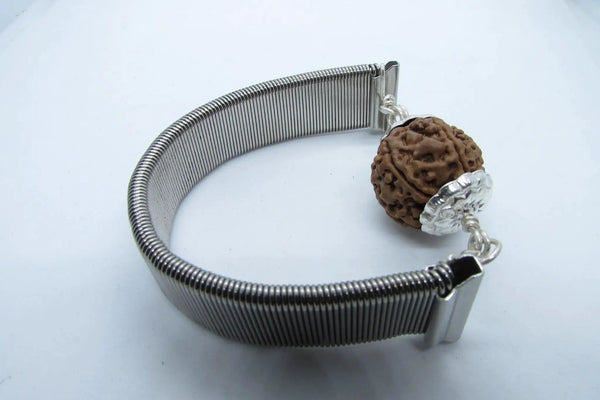 7 Mukhi Rudraksha Bracelet with Silver Pendant - Divine Blessings | Brahmatells by Brahmatells