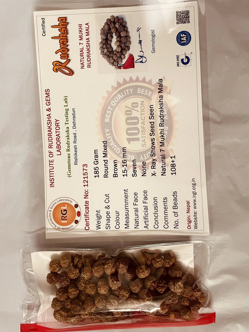 7 Mukhi Rudraksha Mala 108 Beads - Prosperity & Spiritual Growth | Brahmatells by Brahmatells