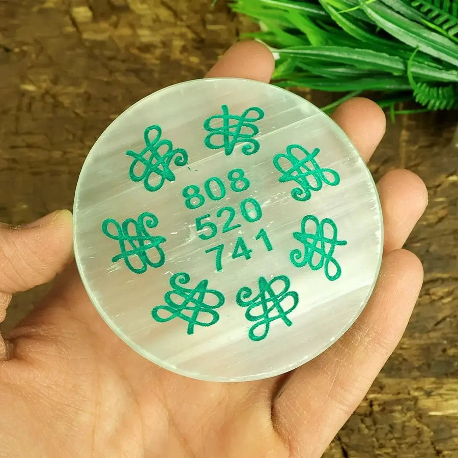 Selenite Charging Plate Flower of Life by Brahmatells