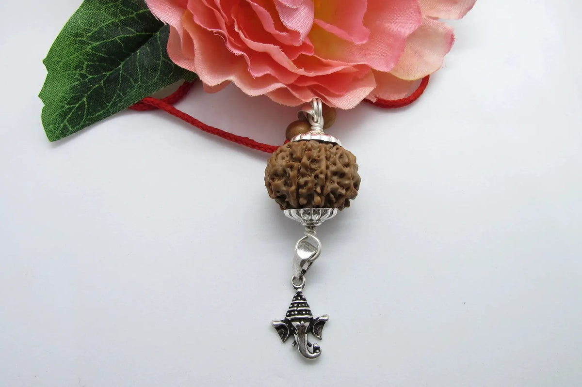 8 Mukhi Ganesha Rudraksha Pendant in Silver by Brahmatells by Brahmatells