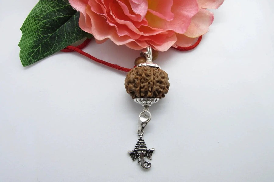 8 Mukhi Ganesha Rudraksha Pendant in Silver by Brahmatells by Brahmatells