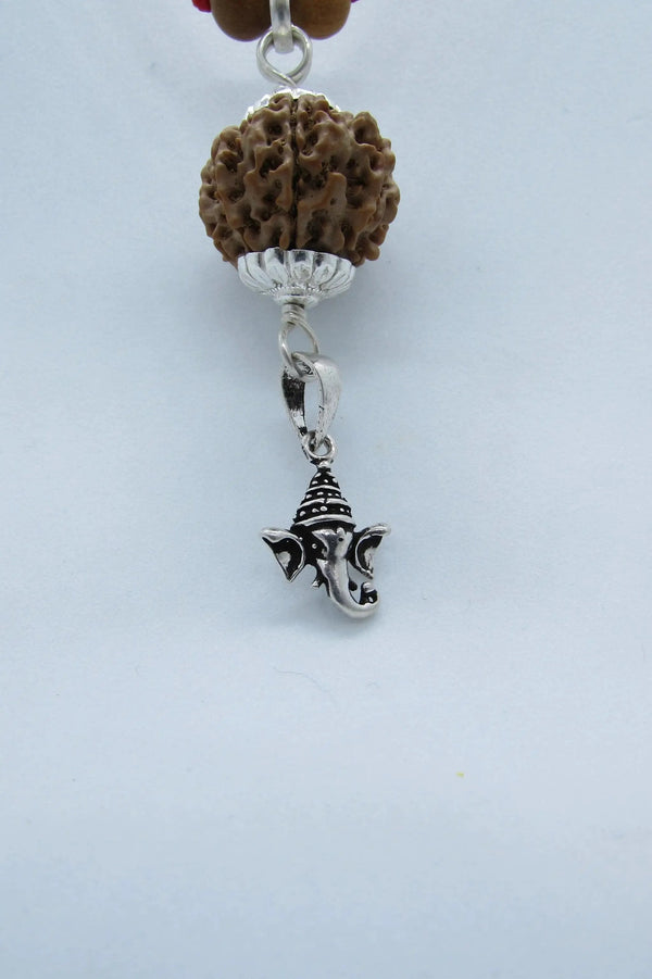 8 Mukhi Ganesha Rudraksha Pendant in Silver by Brahmatells by Brahmatells