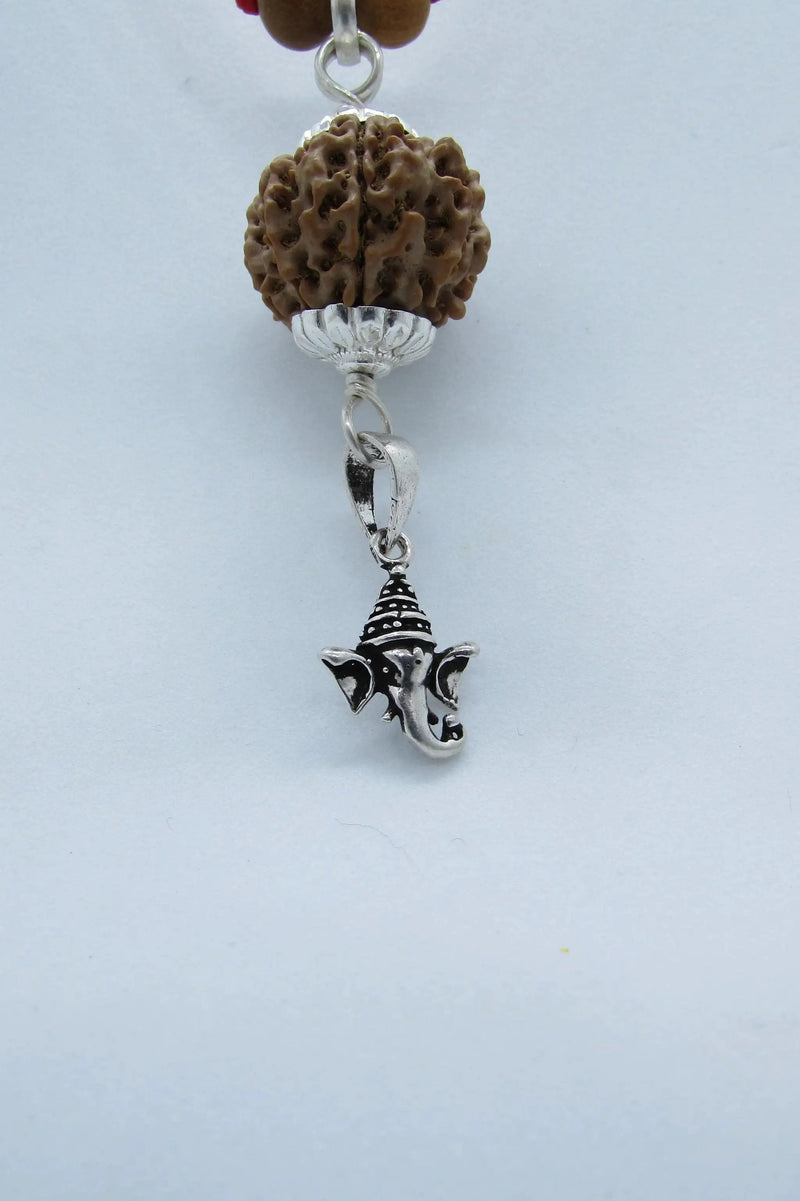 8 Mukhi Ganesha Rudraksha Pendant in Silver by Brahmatells by Brahmatells