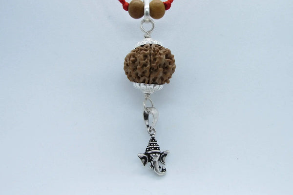 8 Mukhi Ganesha Rudraksha Pendant in Silver by Brahmatells by Brahmatells
