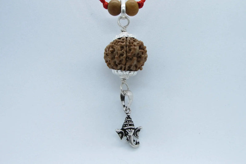 8 Mukhi Ganesha Rudraksha Pendant in Silver by Brahmatells by Brahmatells