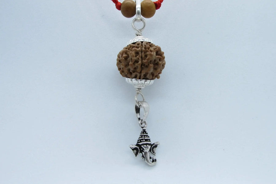 8 Mukhi Ganesha Rudraksha Pendant in Silver by Brahmatells by Brahmatells