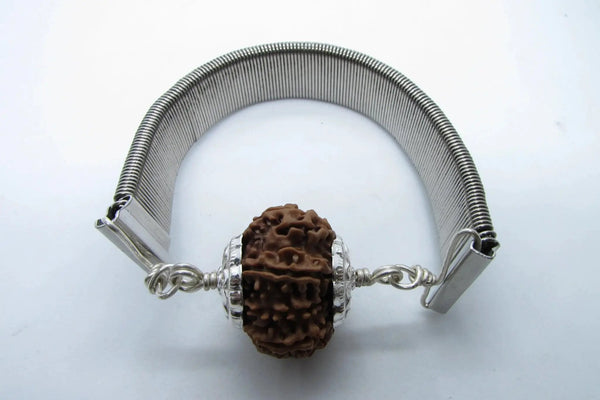 9 Mukhi Rudraksha Bracelet with Silver Pendant - Empowerment & Protection | Brahmatells by Brahmatells