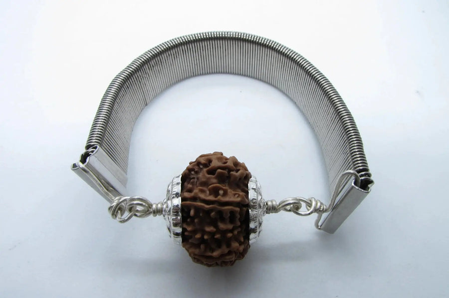 9 Mukhi Rudraksha Bracelet with Silver Pendant - Empowerment & Protection | Brahmatells by Brahmatells