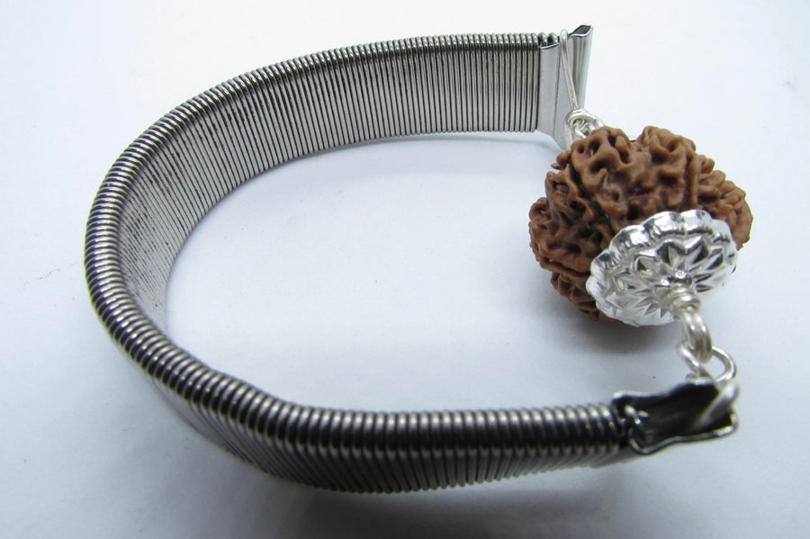 9 Mukhi Rudraksha Bracelet with Silver Pendant - Empowerment & Protection | Brahmatells by Brahmatells