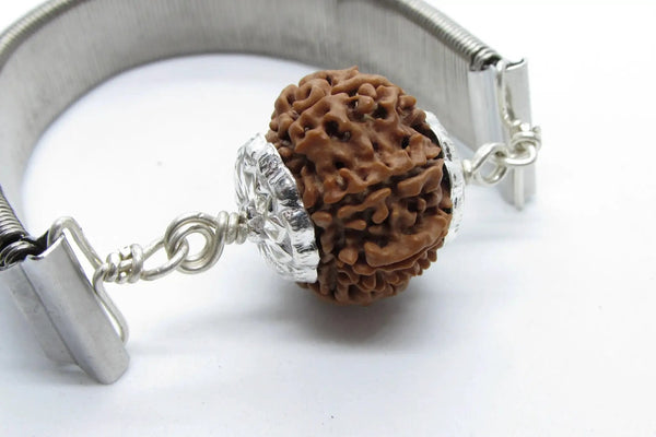 9 Mukhi Rudraksha Bracelet with Silver Pendant - Empowerment & Protection | Brahmatells by Brahmatells