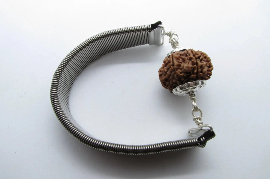 9 Mukhi Rudraksha Bracelet with Silver Pendant - Empowerment & Protection | Brahmatells by Brahmatells