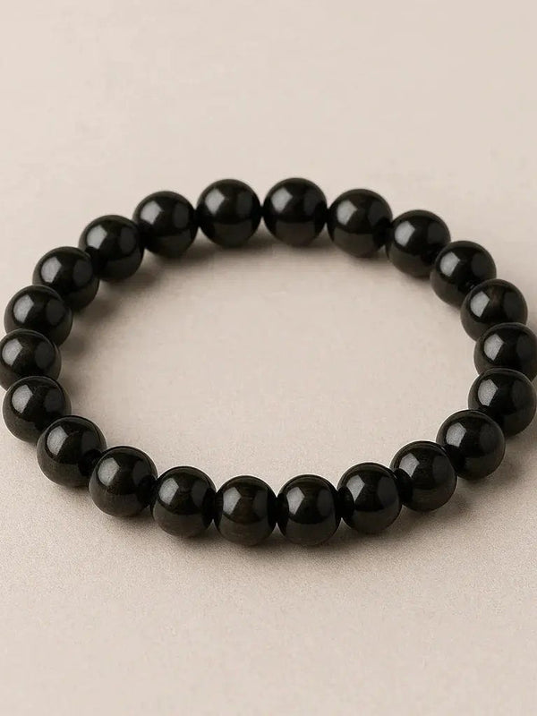 Brahmatells Hypersthene Bead Bracelet - 8mm by Brahmatells