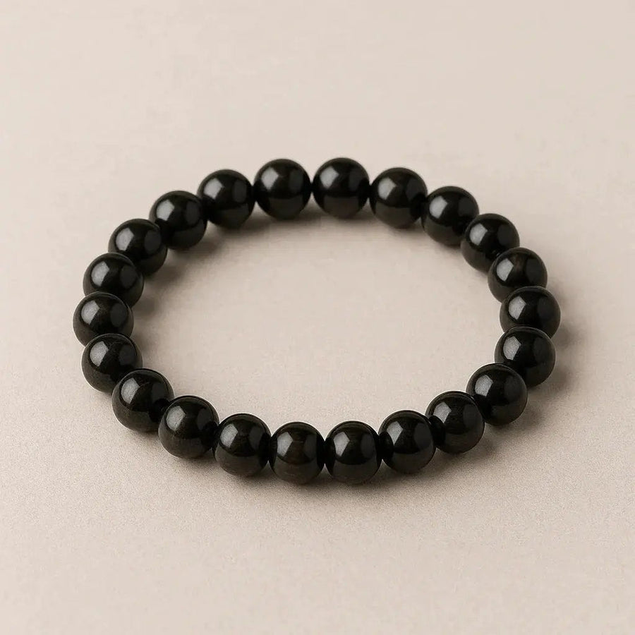 Brahmatells Hypersthene Bead Bracelet - 8mm by Brahmatells