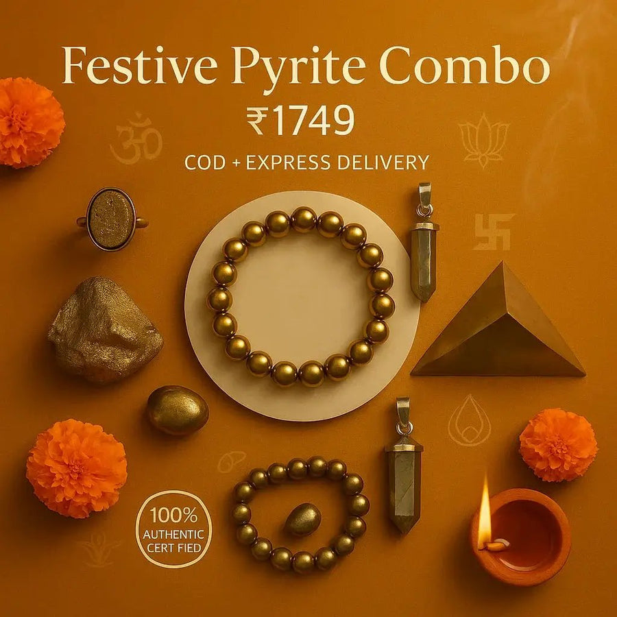 Pyrite Crystal Combo Sets – Bracelet, Ring & More | Brahmatells by Brahmatells