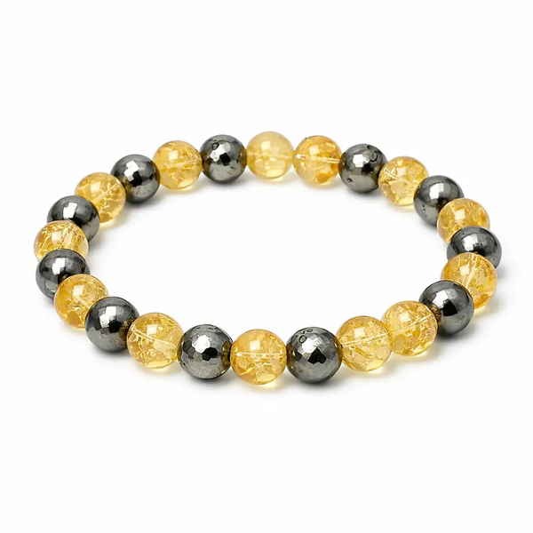 Citrine & Pyrite Gemstone Bracelet – Astrology Inspired Jewelry by Brahmatells
