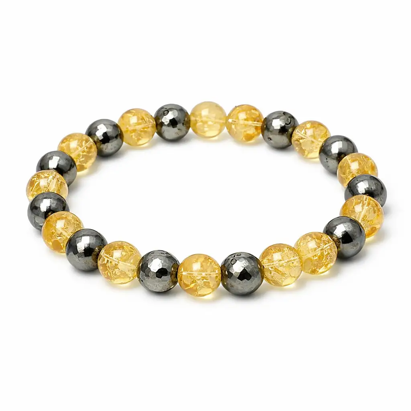 Citrine & Pyrite Gemstone Bracelet – Astrology Inspired Jewelry by Brahmatells