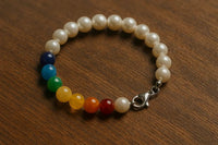 Elegant 7 Chakra Bracelet with Pearl Beads – Brahmatells by Brahmatells