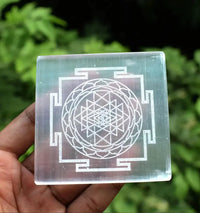 Brahmatells Selenite Shree Yantra Charging Plate. by Brahmatells