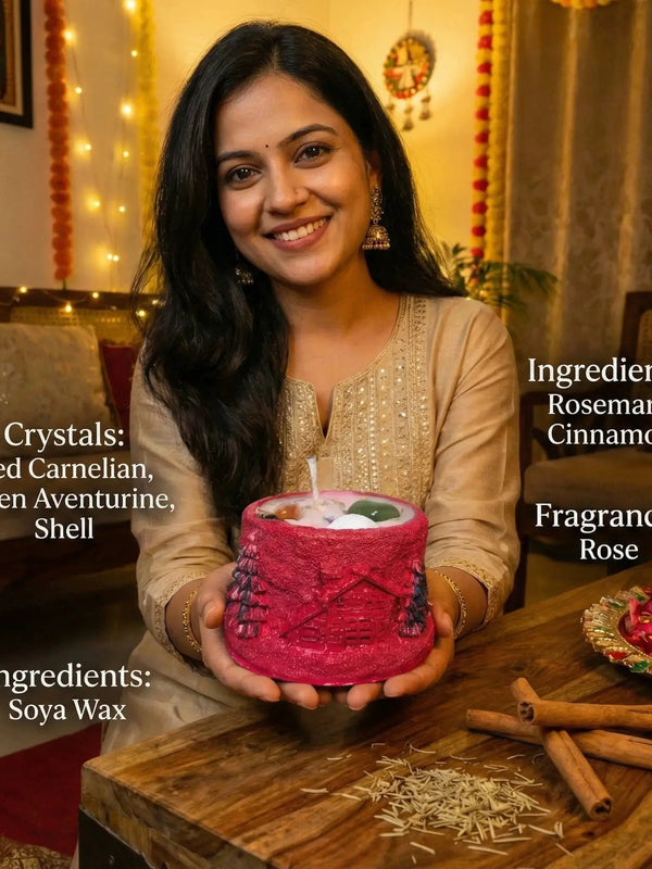 Christmas Manifestor Candle – Handcrafted Crystal Festive Candle by Brahmatells