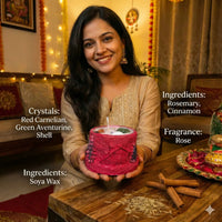 Christmas Manifestor Candle – Handcrafted Crystal Festive Candle by Brahmatells