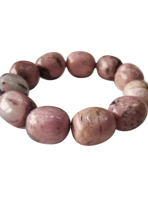 Rhodonite Tumble Bracelet – Natural Pink Gemstone Accessory by Brahmatells
