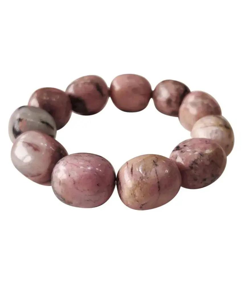 Rhodonite Tumble Bracelet – Natural Pink Gemstone Accessory by Brahmatells