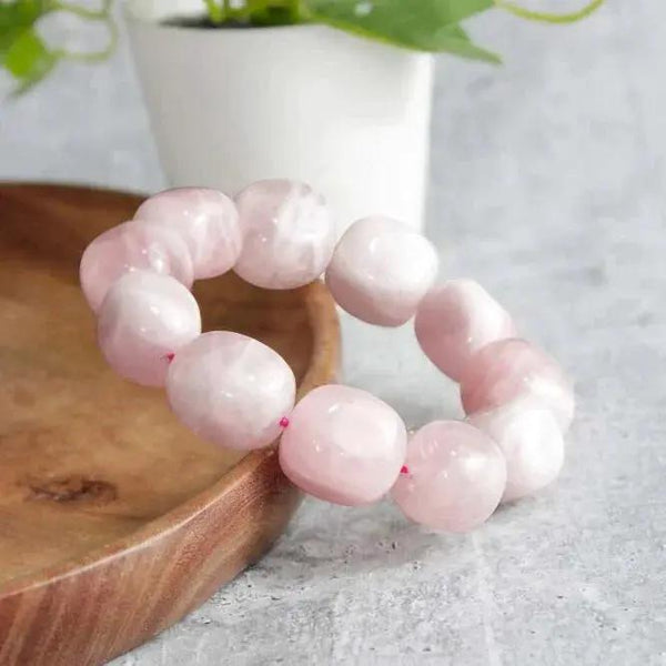 Rose Quartz Tumble Bracelet – Symbol of Love & Harmony by Brahmatells
