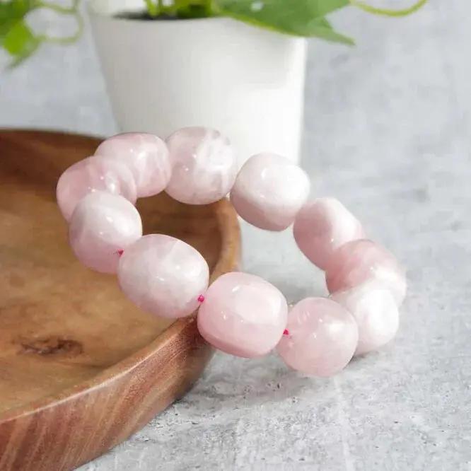 Rose Quartz Tumble Bracelet – Symbol of Love & Harmony by Brahmatells