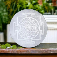 Brahmatells Selenite Shree Yantra Charging Plate. by Brahmatells