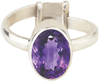 Adjustable Amethyst Kathaila Silver Ring - Saturn's Serenity | Brahmatells by Brahmatells