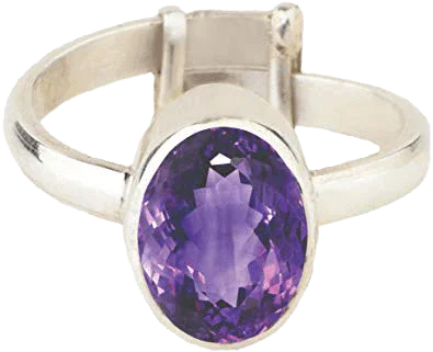 Adjustable Amethyst Kathaila Silver Ring - Saturn's Serenity | Brahmatells by Brahmatells