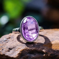 Adjustable Amethyst Kathaila Silver Ring - Saturn's Serenity | Brahmatells by Brahmatells