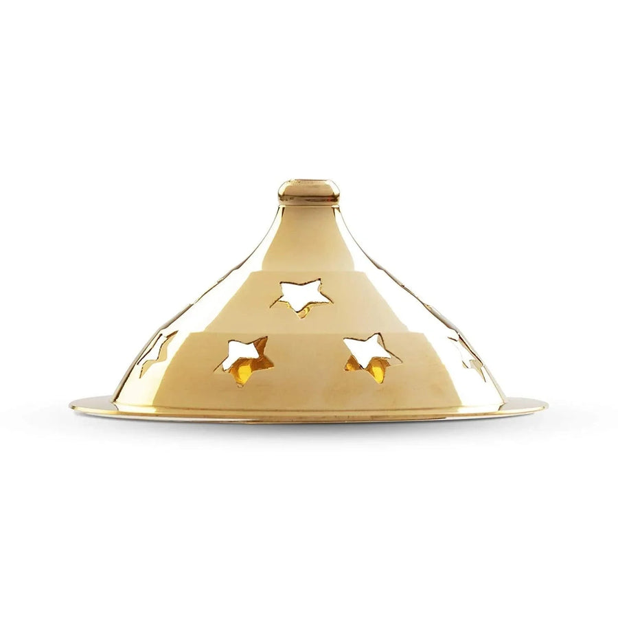 Akhand Diya with Borosilicate Glass (Brass Diya) (Golden ) by Brahmatells
