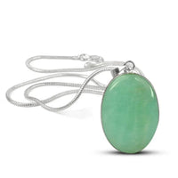 Amazonite Pendant Natural Crystal Stone Pendant / Locket without Chain Oval Shape for Reiki Healing and Crystal Healing Gemstone for Unisex (Color : Green) by brahmatells