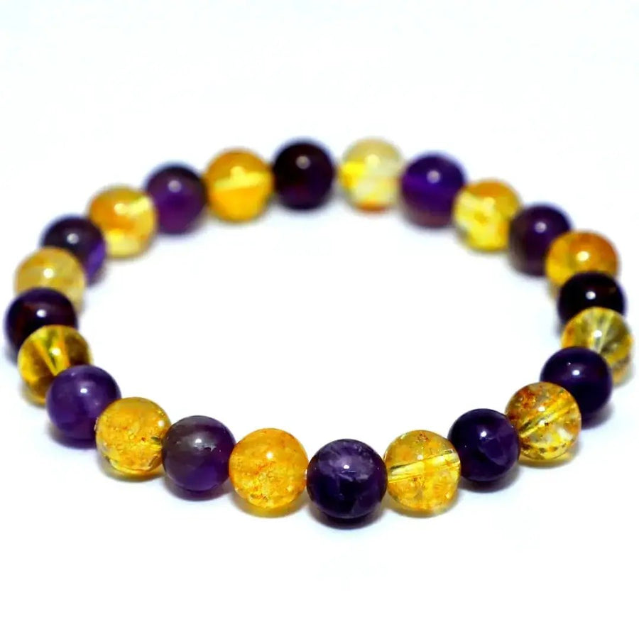 Amethyst & Citrine Healing Bracelet | Unisex Money Magnet Bracelet by Brahmatells