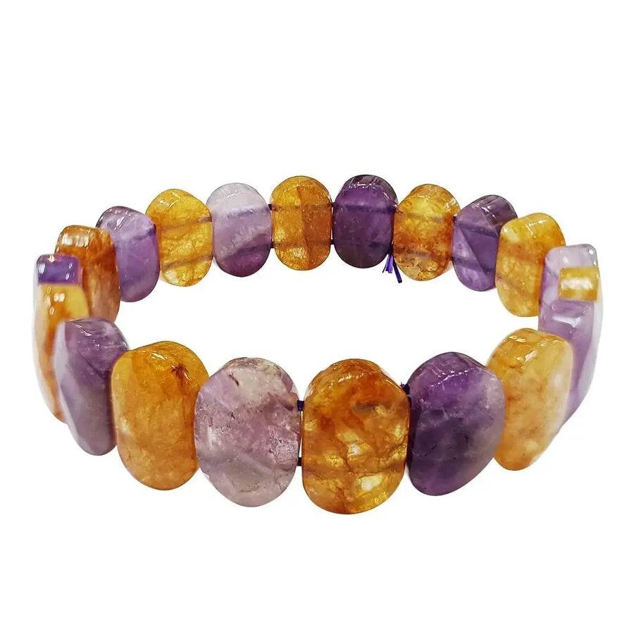 Amethyst & Citrine Oval Faceted Healing Bracelet | Brahmatells by Brahmatells
