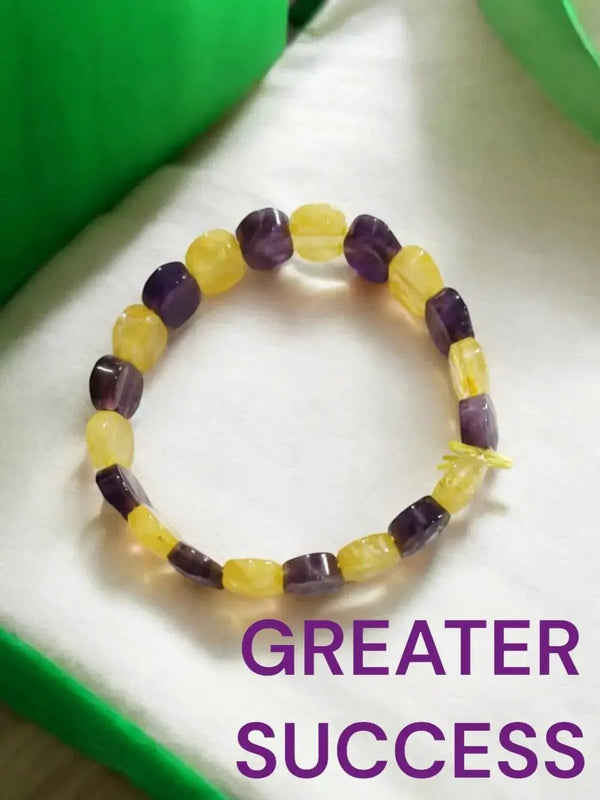 Amethyst & Citrine Oval Faceted Healing Bracelet | Brahmatells by Brahmatells