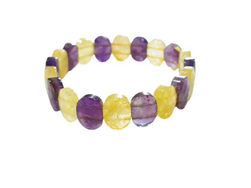 Amethyst & Citrine Oval Faceted Healing Bracelet | Brahmatells by Brahmatells