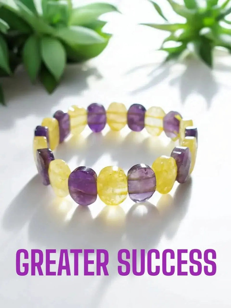 Amethyst & Citrine Oval Faceted Healing Bracelet | Brahmatells by Brahmatells