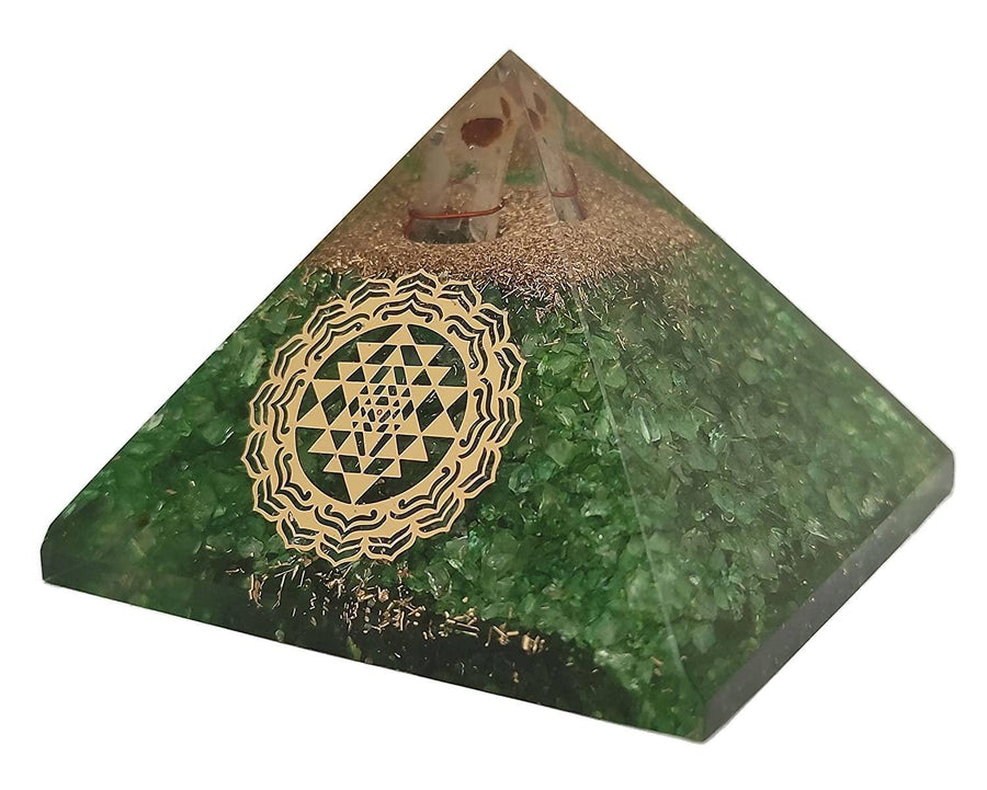 Amethyst & Clear Quartz Pyramid Yoga Meditation Crystal by Brahmatells